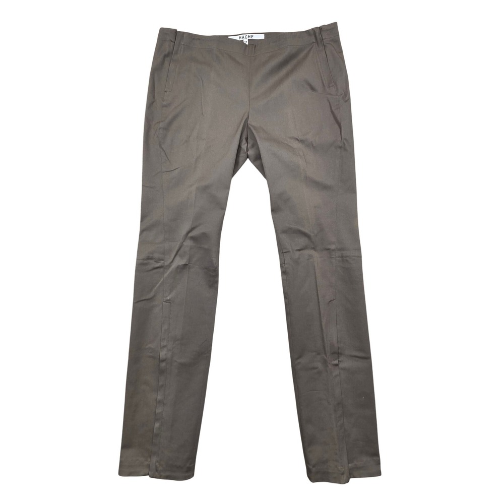 Hache Brown Ankle-Zip Slim-Leg Trouser Women 48 (34x32) Made in Italy